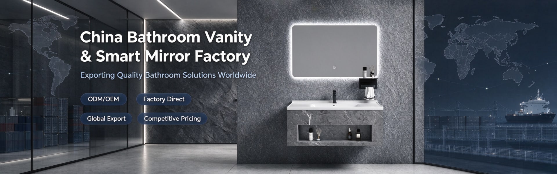 LOFFO HOME bathroom vanity and smart mirror factory in Chaozhou China