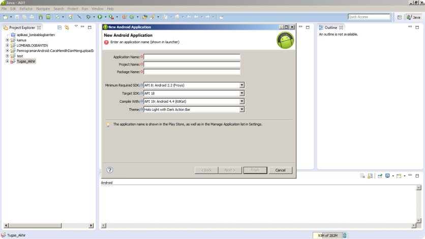 Cara Membuat Aplikasi Android Dengan Eclipse Cara Membuat Aplikasi Android Dengan Eclipse