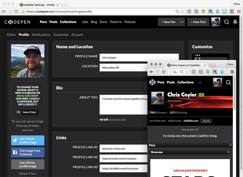 Add Your CodePen Profile Link to your Dribbble Profile - CodePen Blog
