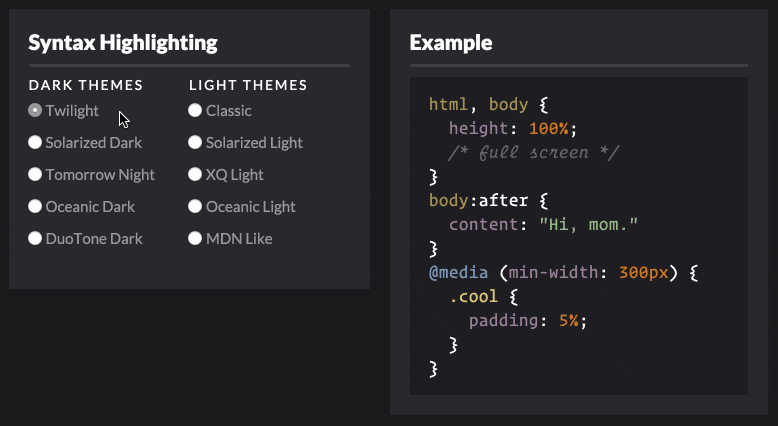 Five Brand New Themes! - CodePen Blog