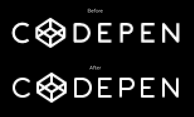 CodePen logo pixels
