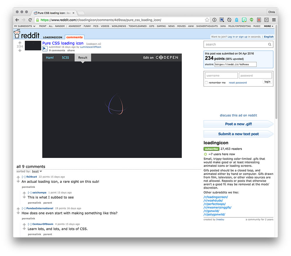 Embedded Pens On Reddit CodePen Blog