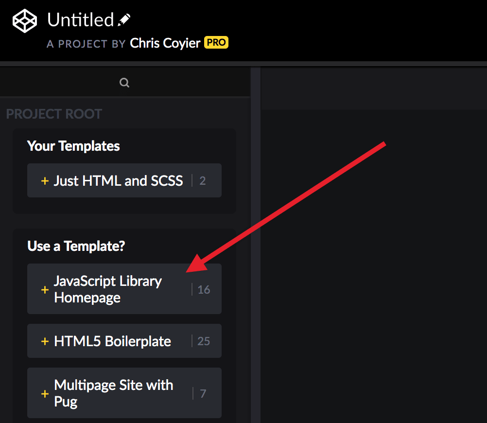 A Free Template for JavaScript Library Homepages - CodePen Blog