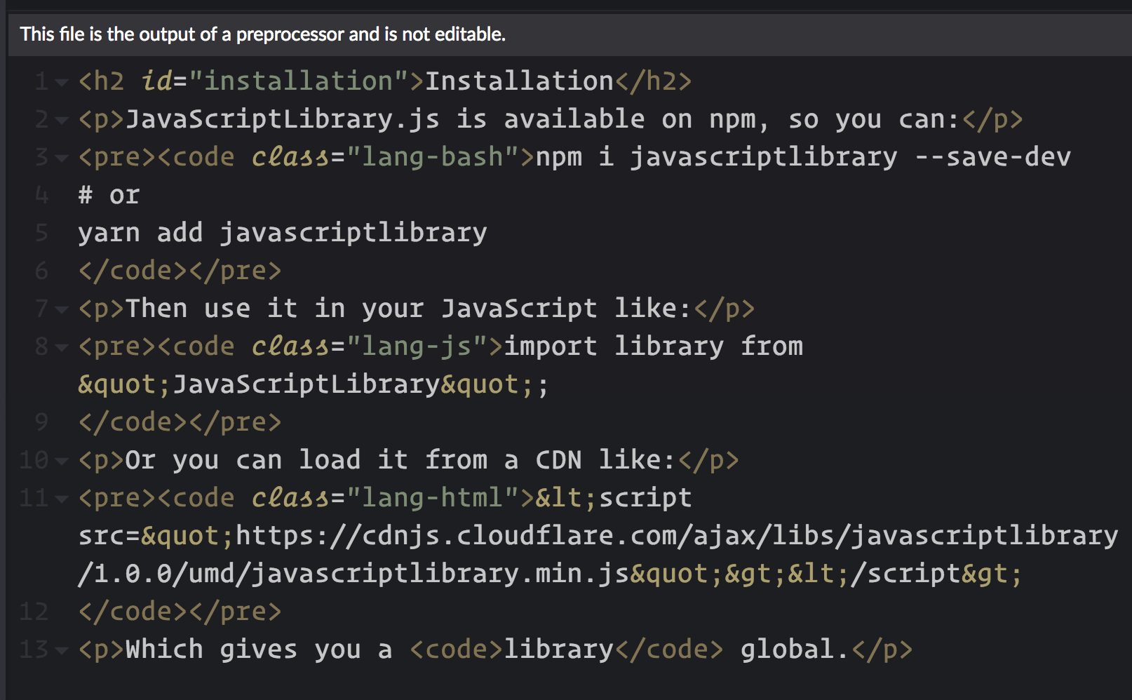 A Free Template for JavaScript Library Homepages - CodePen Blog