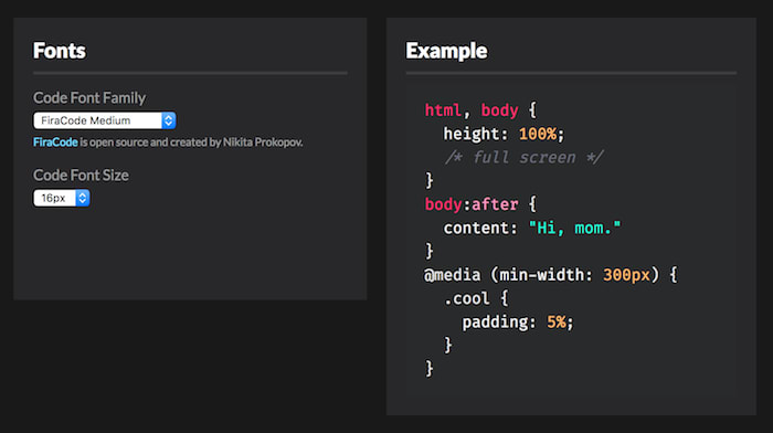 New Typeface! FiraCode Medium - CodePen Blog