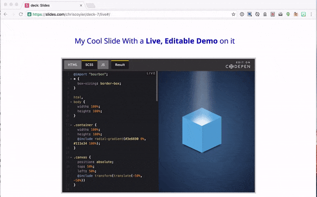 How To Put Editable Code in a Slide Deck - CodePen Blog