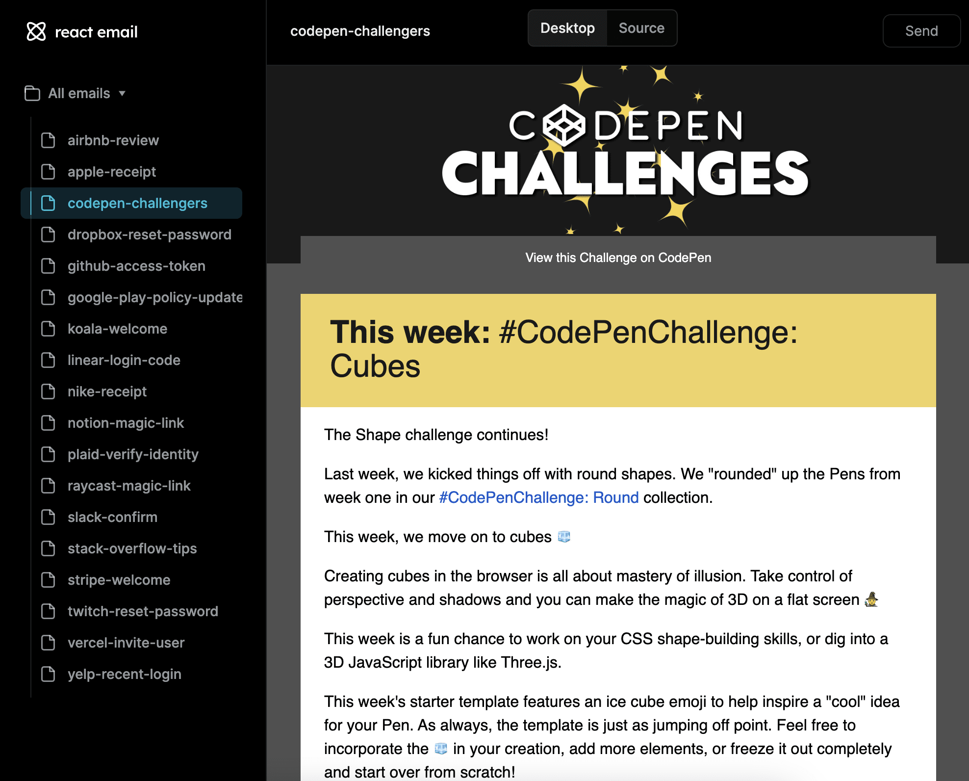 React Email - CodePen Blog