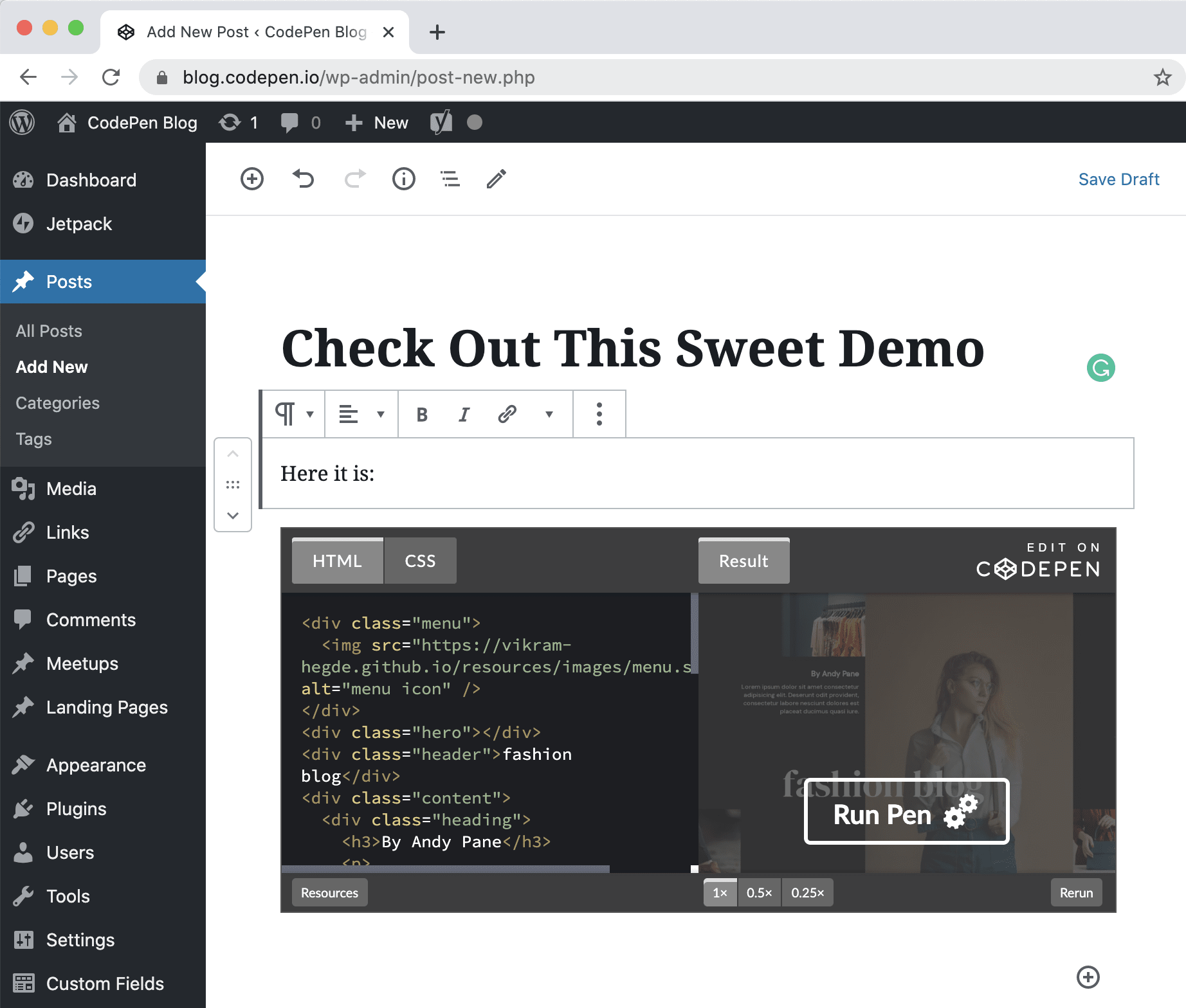 CodePen Embeds