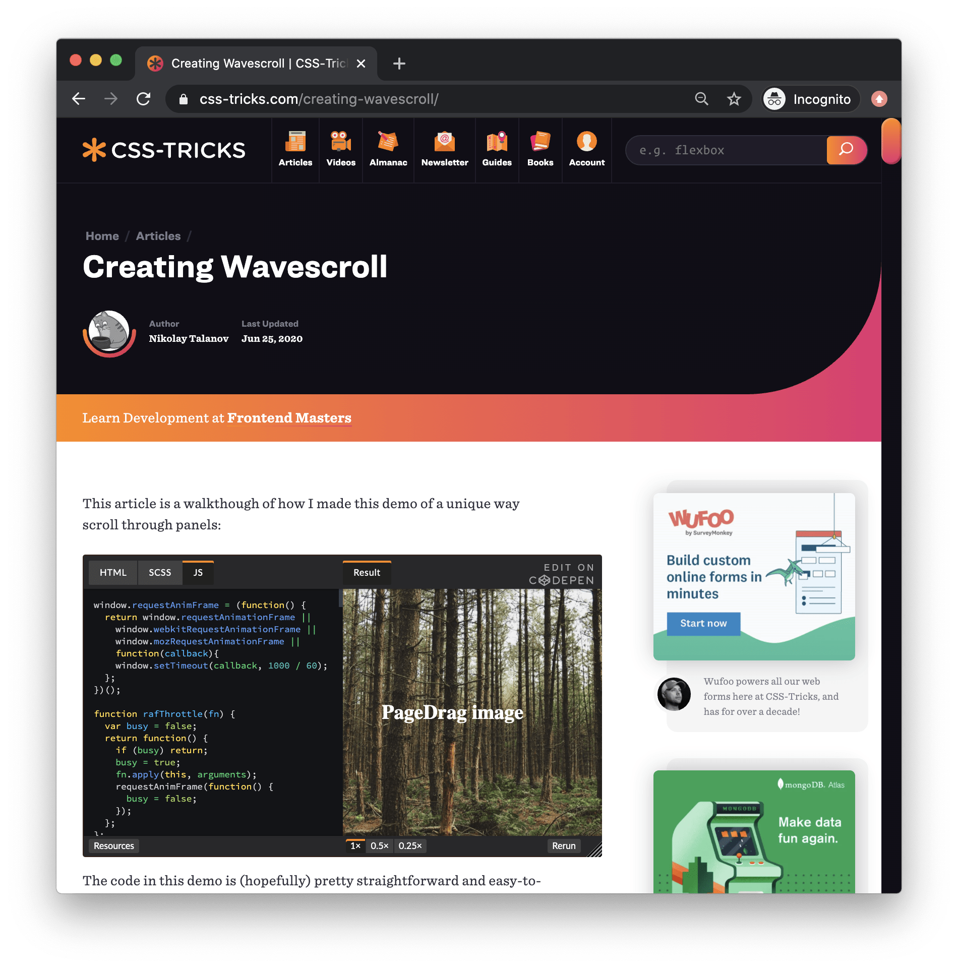 CodePen Embeds