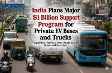 India Plans Major $1 Billion Support Program for Private EV Buses and Trucks