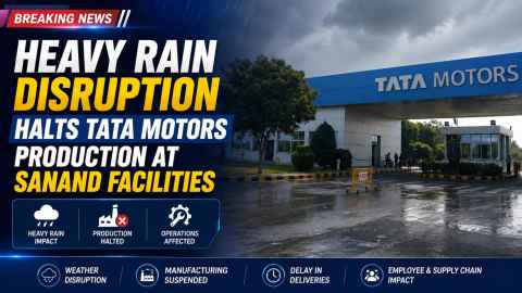Heavy Rain Disruption Halts Tata Motors Production at Sanand Facilities