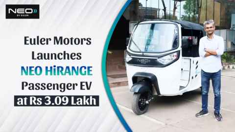 Euler Motors Launches Passenger EV: NEO HiRANGE at Rs 3.09 Lakh