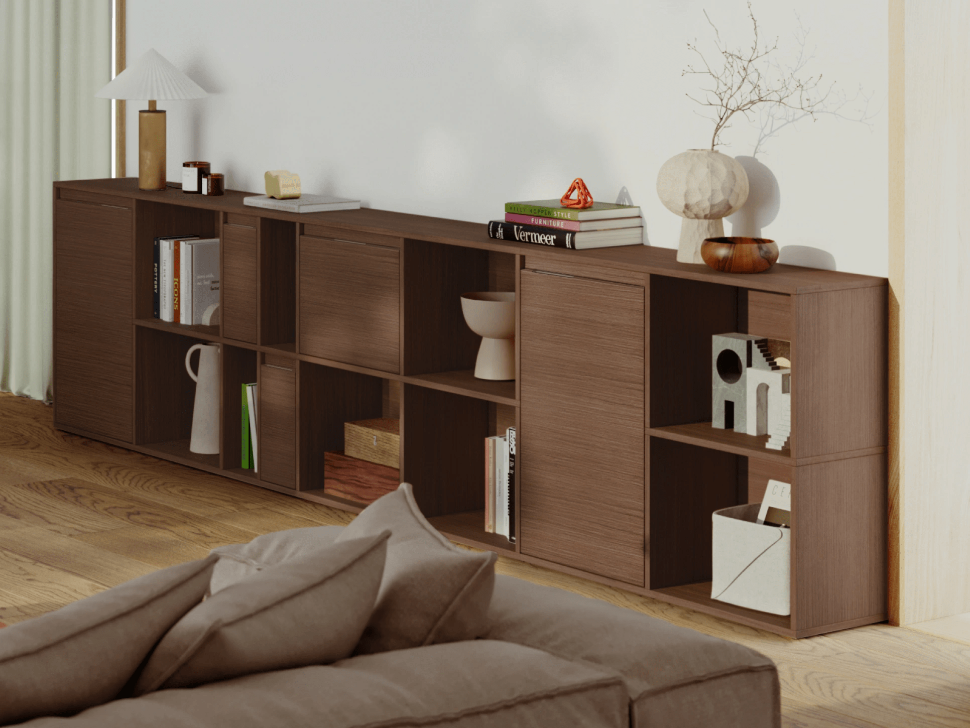 Original storage: get in touch with new wood veneer in Walnut