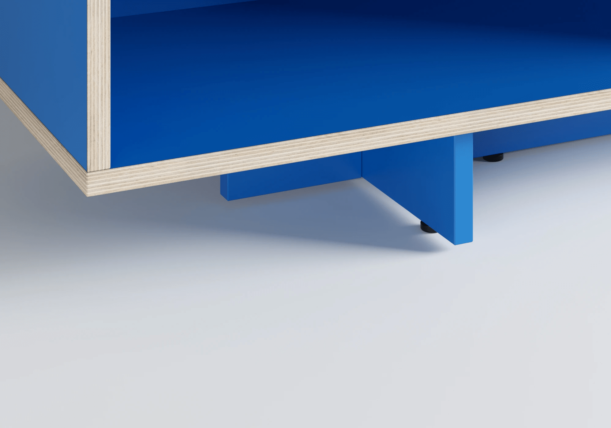 Duży niebieski stolik nocny z szufladami oraz panelami tylnymi sklejka - 50x63x40cm 5