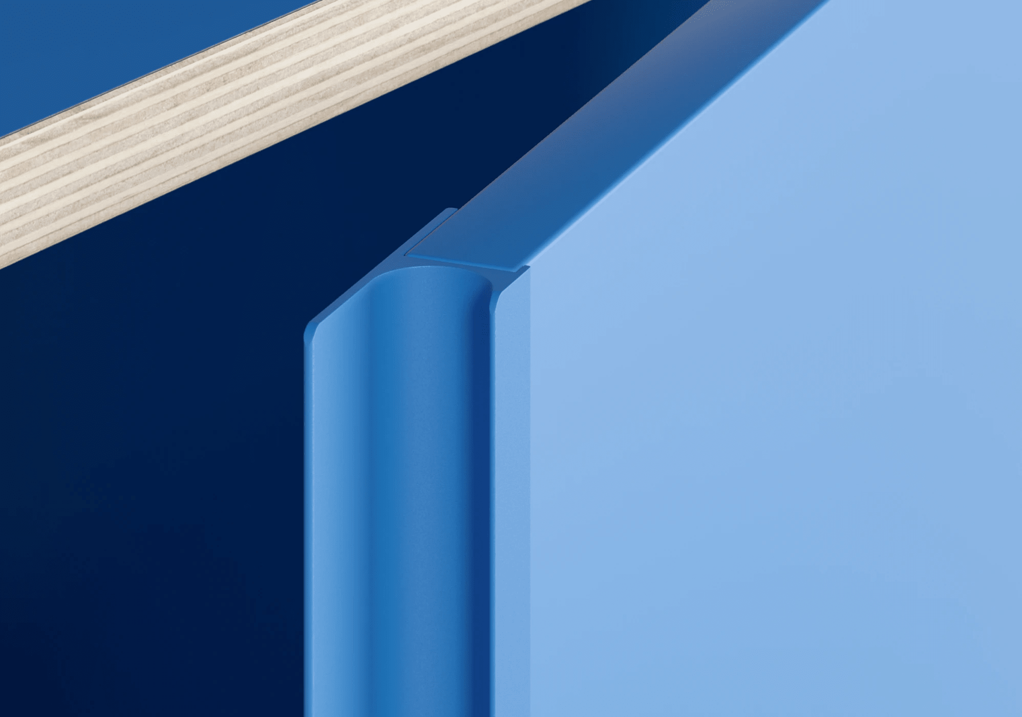 Grosser Blaue Multiplexplatte Nachttisch mit Türen, Ruckwanden und Kabelmanagement multiplexplatten - 70x53x40cm 7