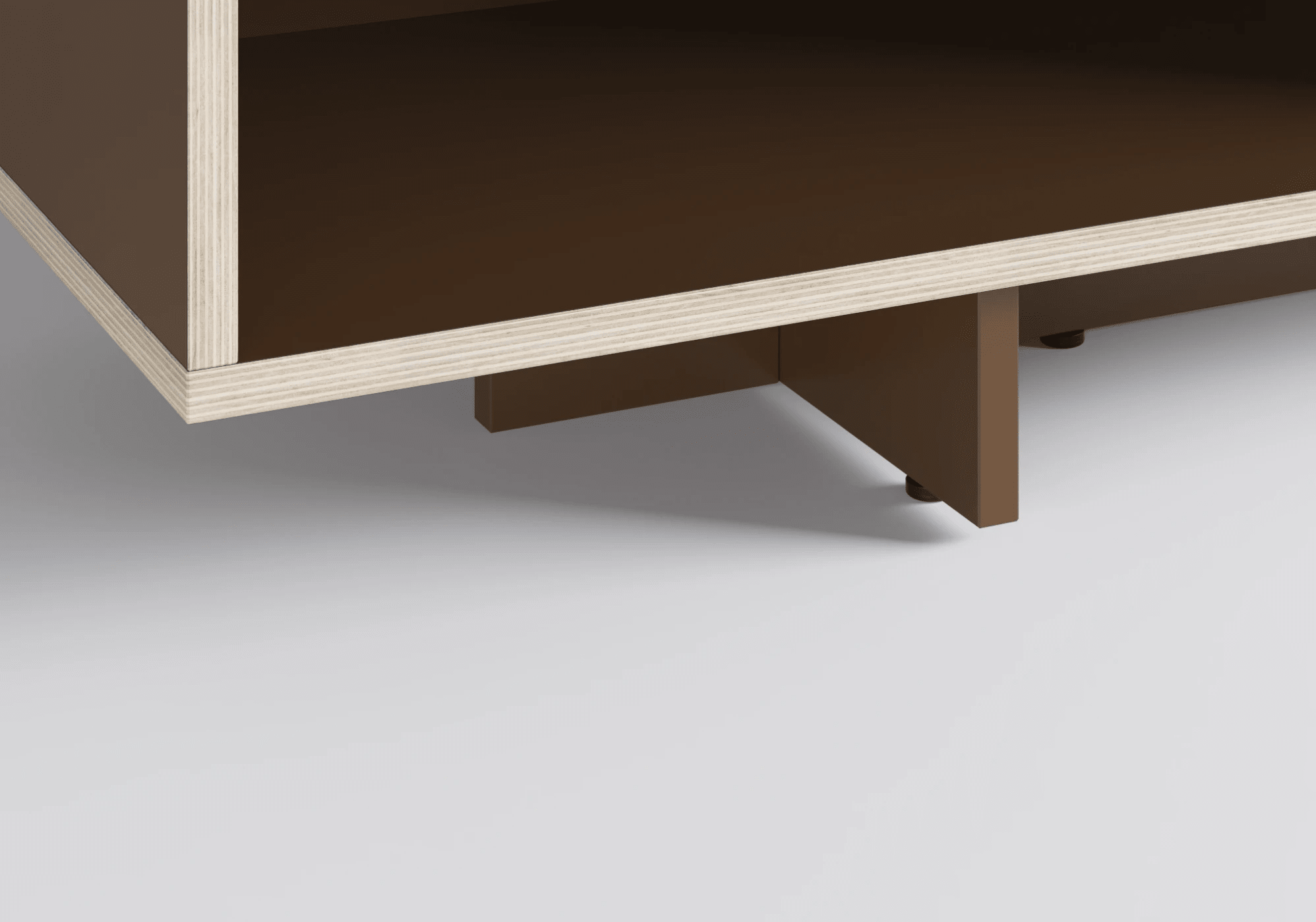 Bedside Table in Brown with Backpanels 5