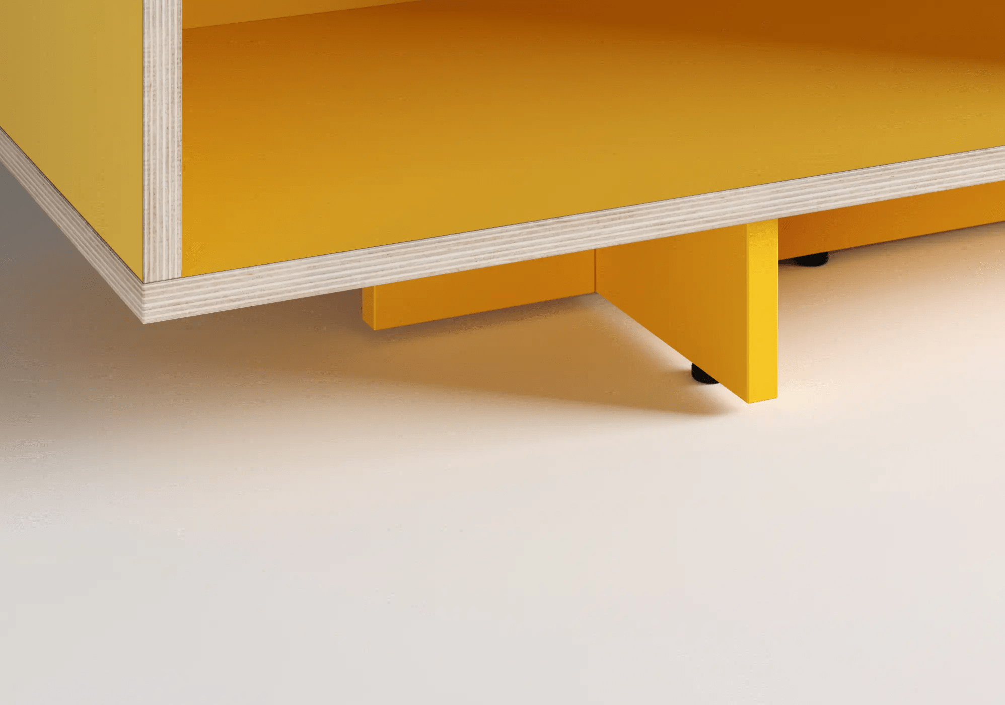 Bedside Table in Yellow with Drawers and Backpanels 5