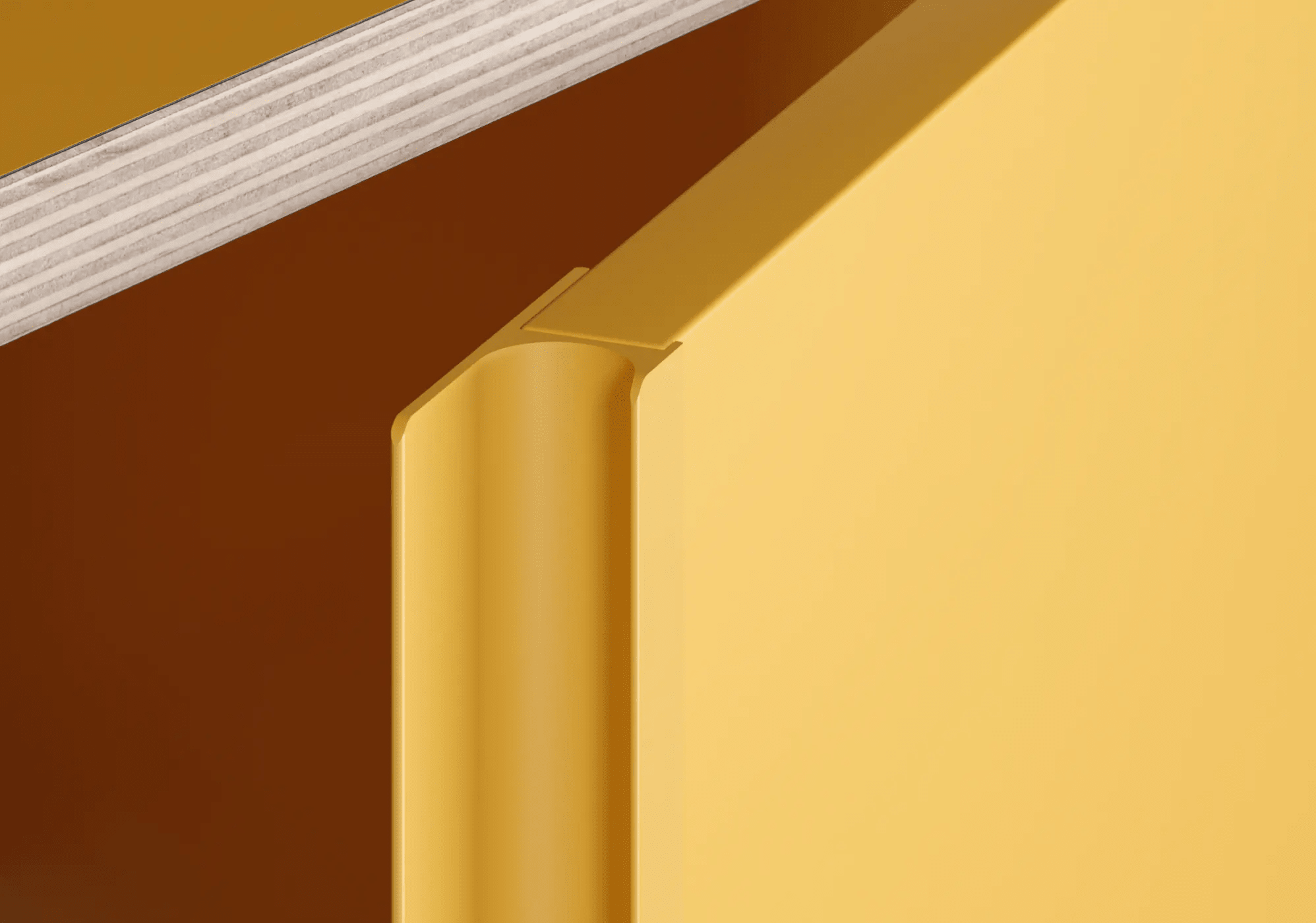 Grosser Gelbe Multiplexplatte Nachttisch mit Türen und Ruckwanden multiplexplatten - 81x63x32cm 7