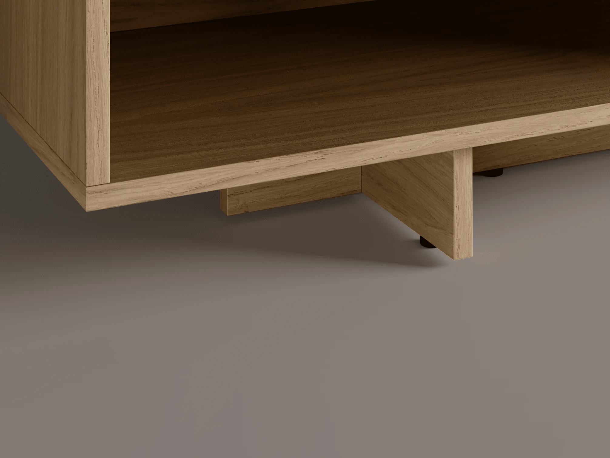 Grosser Eichenfurnier - Oak Nachttisch mit Ruckwanden furniere - 61x63x40cm 5