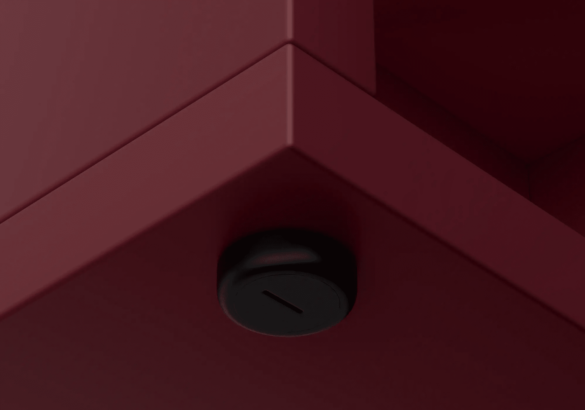 Gran Rojo Burdeos Mesita de Noche con Paneles Traseros - 60x73x32cm 7