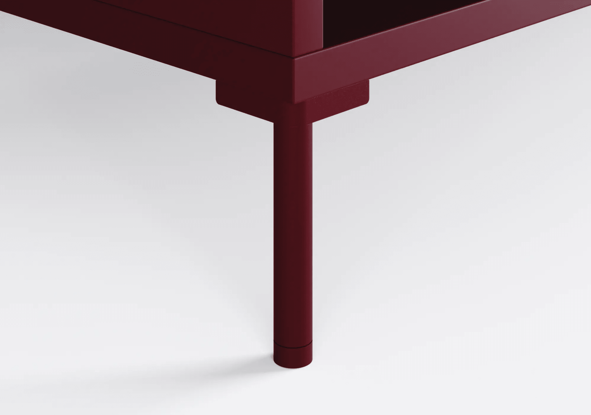 Bedside Table in Burgund with Doors and Drawers 8