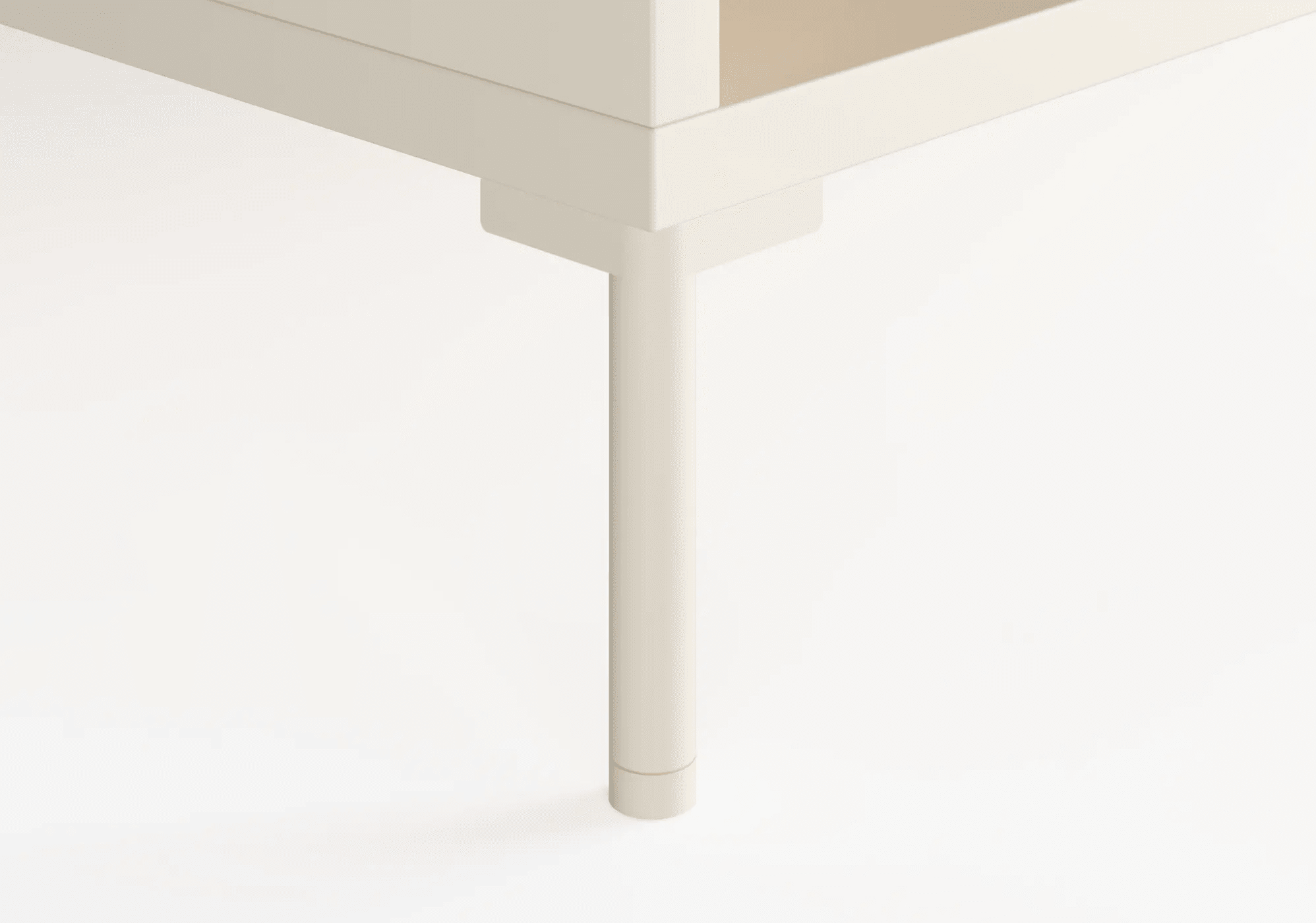 Grande Table de Chevet en Beige Crème avec Tiroirs, Panneaux Arriere et Pieds - 78x53x40cm 8