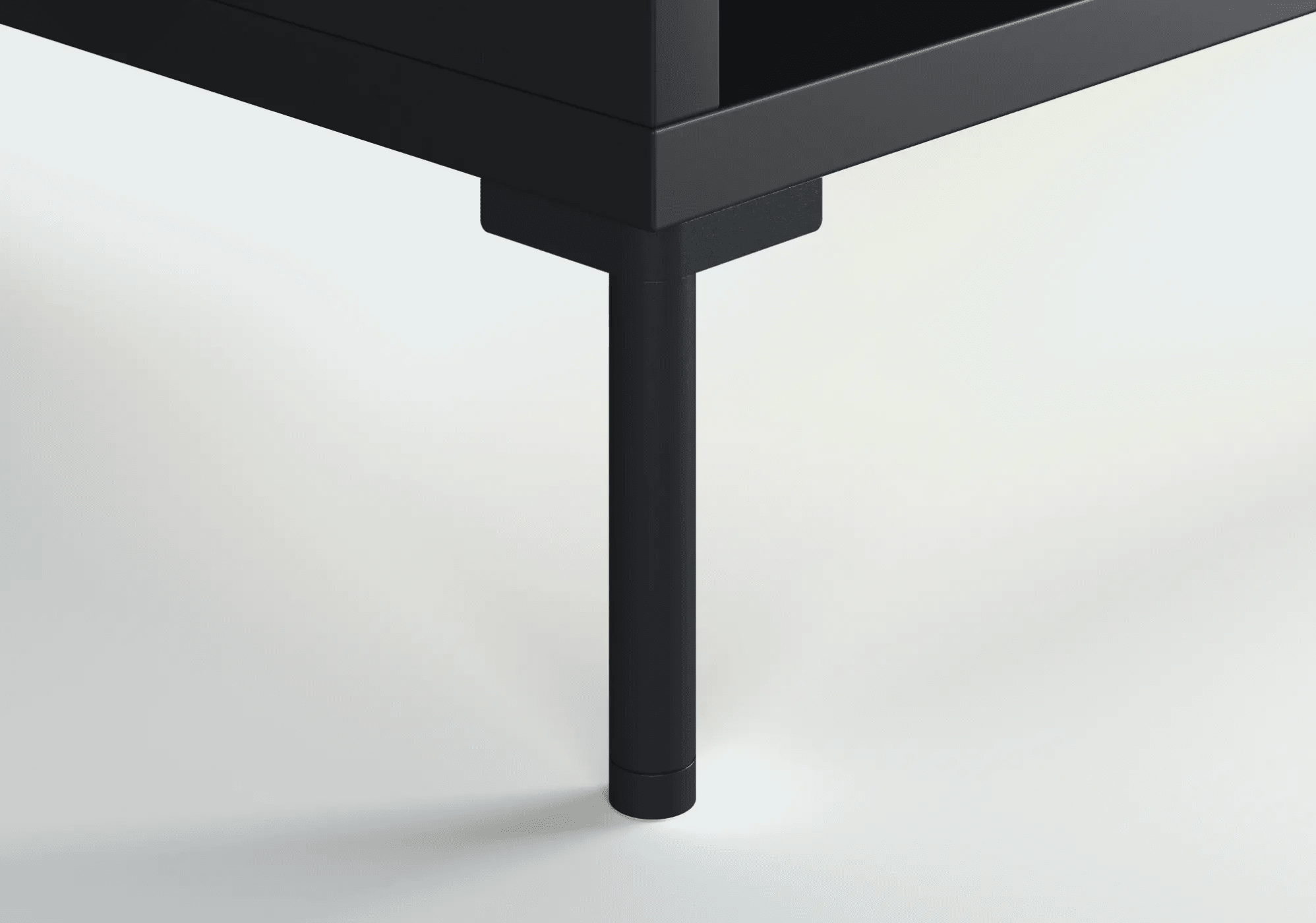 Stor Common_Matte_Black Nattduksbord med Dörrar, Lådor, Bakpaneler och Kabelhantering - 60x63x50cm 8