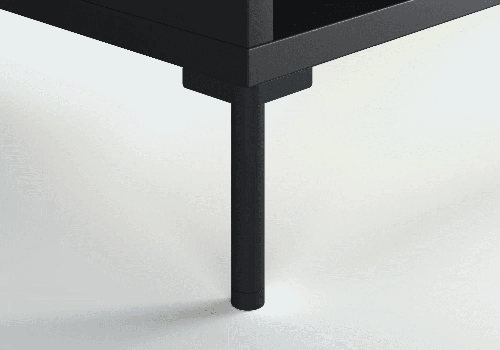 Table de Chevet en Noir avec Portes et Panneaux Arriere 8