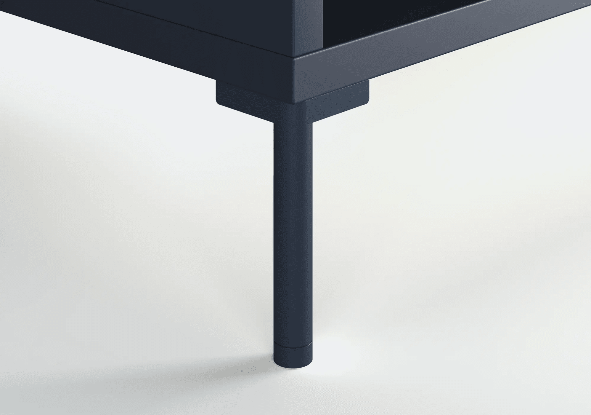 Grande Table de Chevet en Bleu Nuit avec Portes, Tiroirs, Panneaux Arriere et Pieds - 80x53x40cm 8