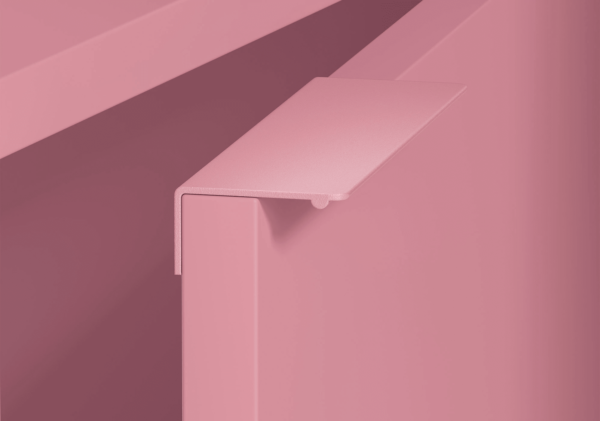 Grande Table de Chevet en Reisinger Pink avec Portes, Panneaux Arriere et Pieds - 51x103x40cm 4