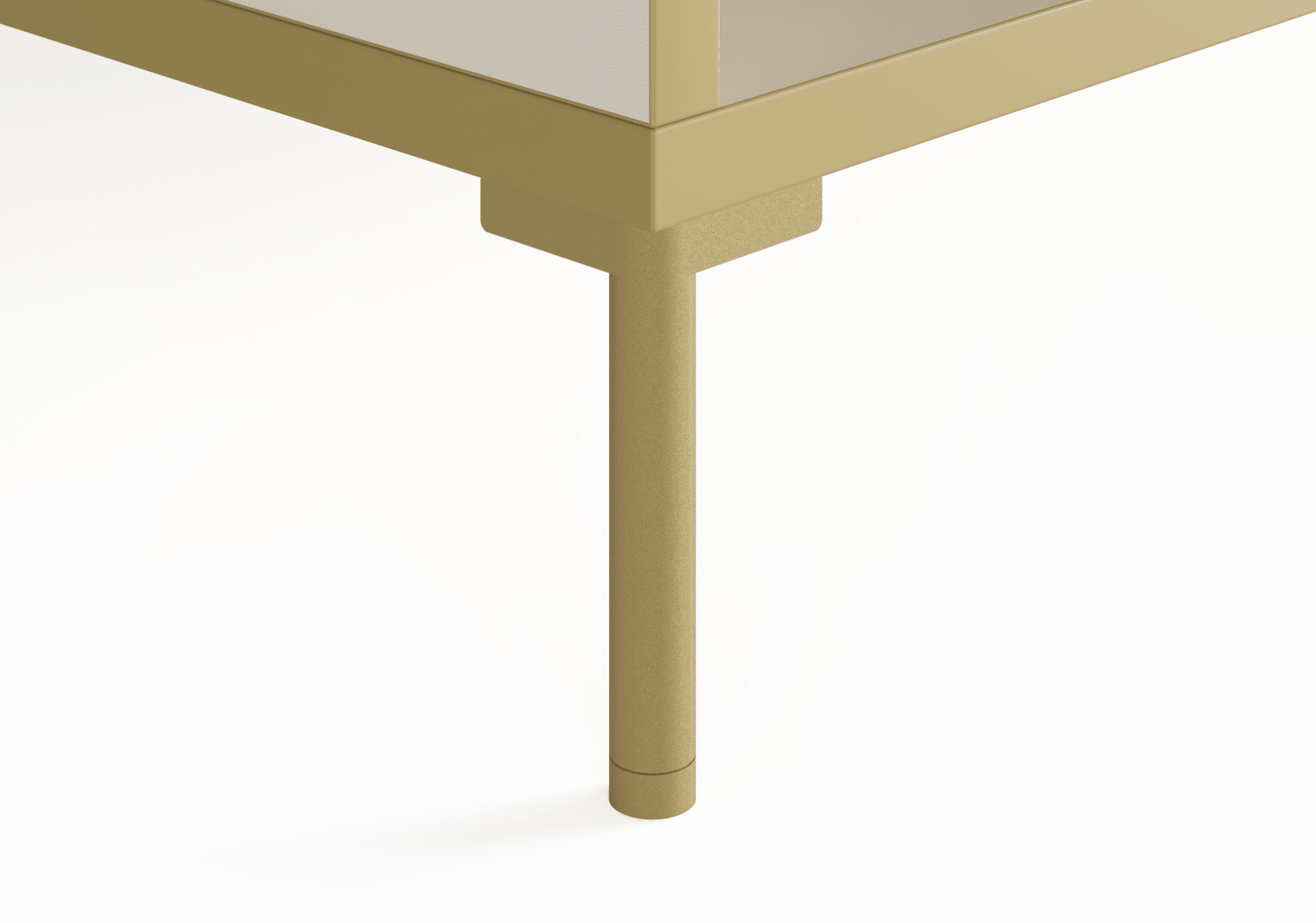 Grosser Sand + Gelbbraun Nachttisch mit Schubladen, Ruckwanden und Beine - 78x53x40cm 8