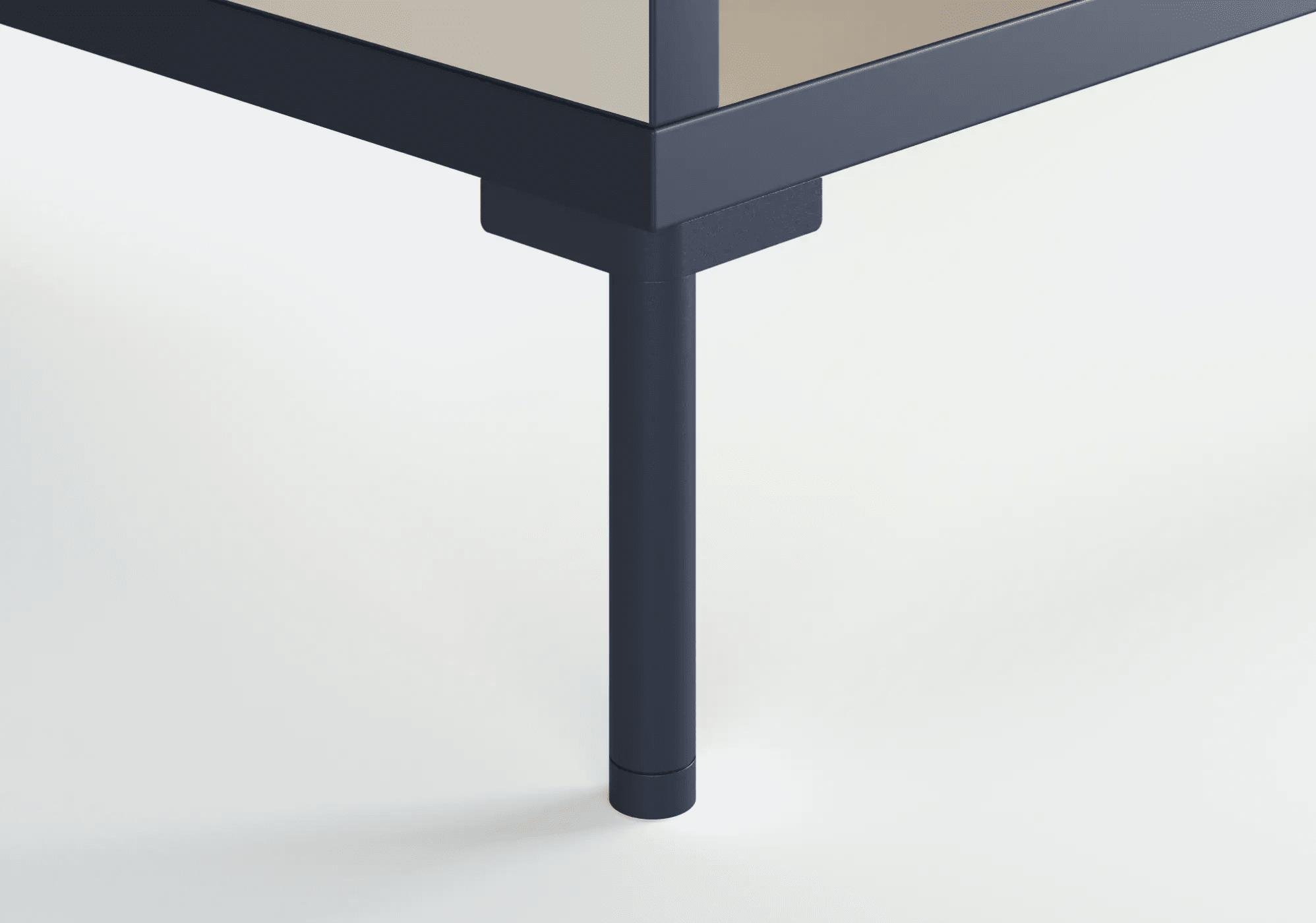 Bedside Table in Sand and Blue with Backpanels and Legs 8