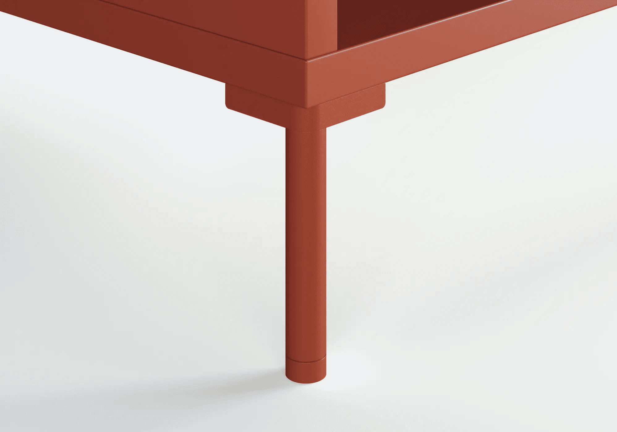 Bedside Table in Terracota with Backpanels and Legs 8