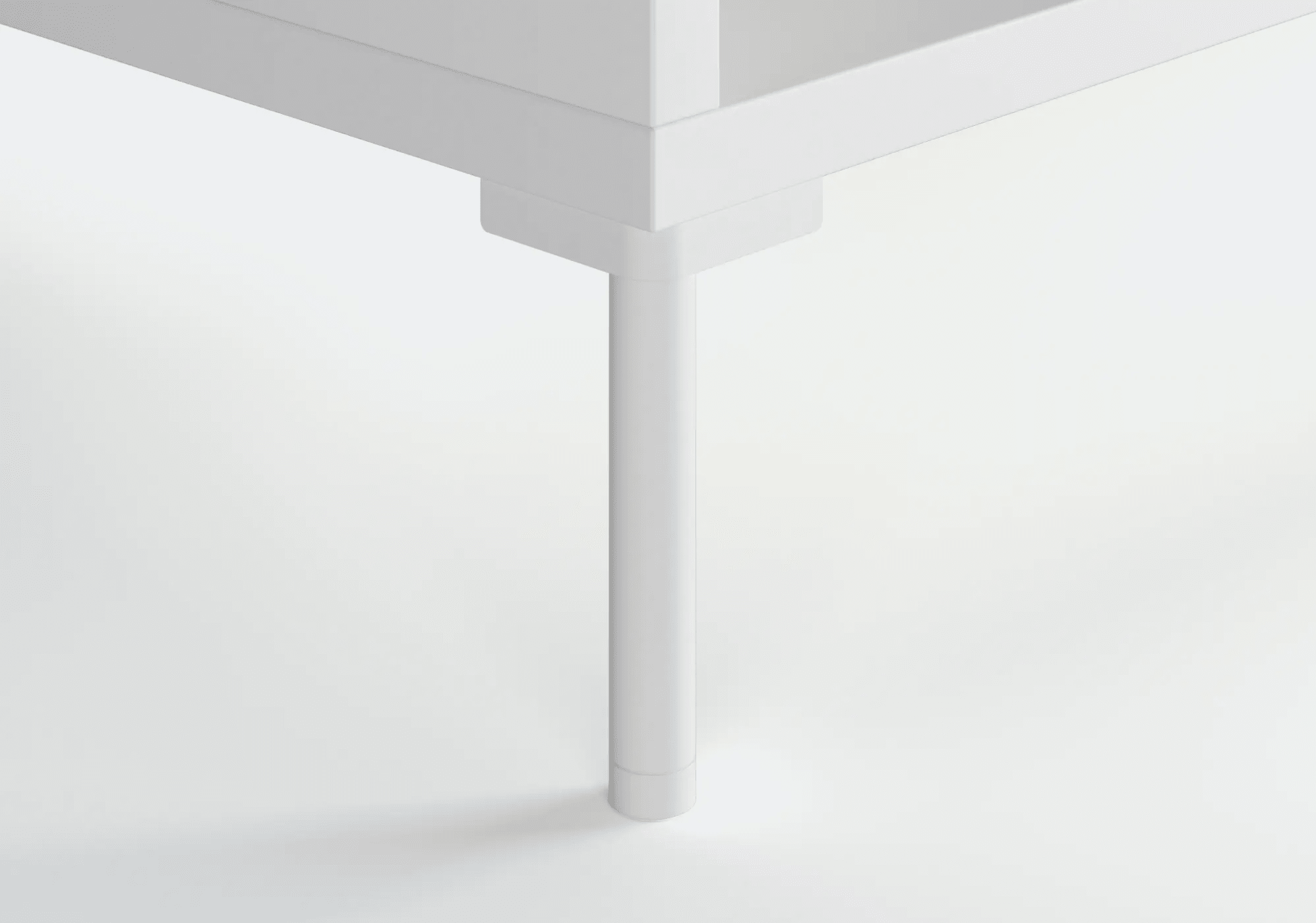 Grande Table de Chevet en Blanc avec Portes, Panneaux Arriere et Pieds - 60x73x40cm 8