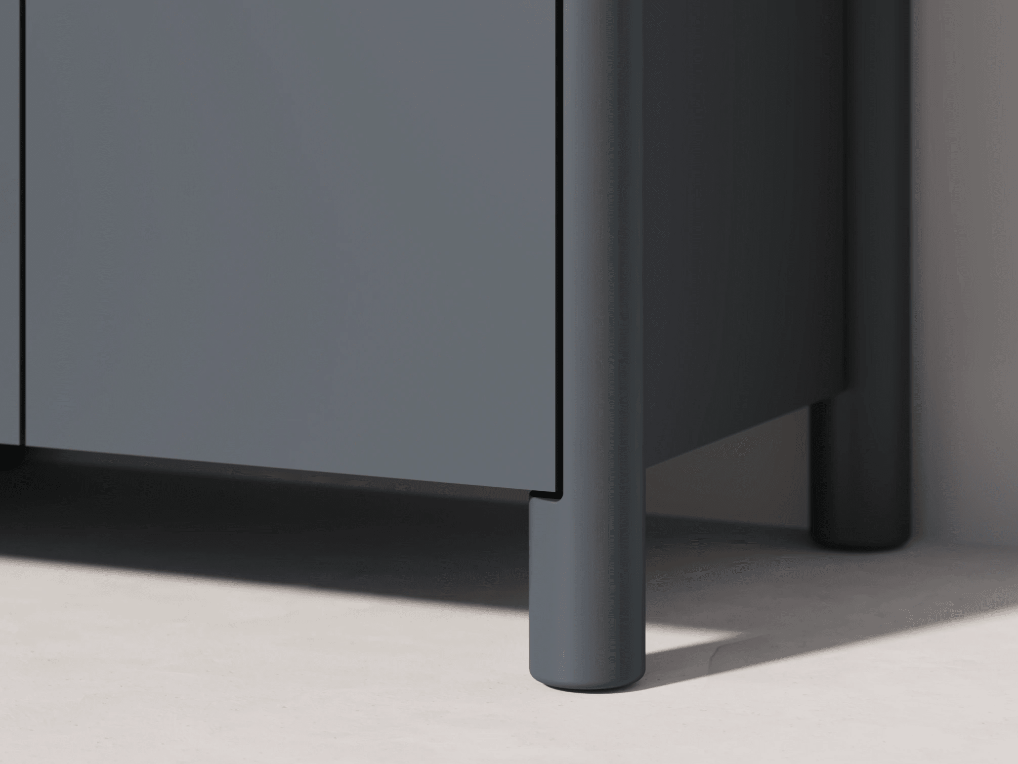 Bedside Table in Graphite with External Drawers 6