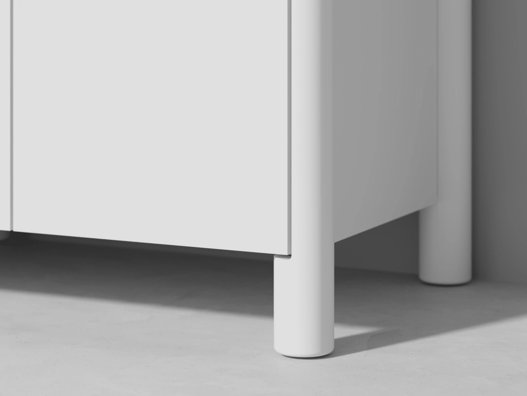 Bedside Table in White with External Drawers 6