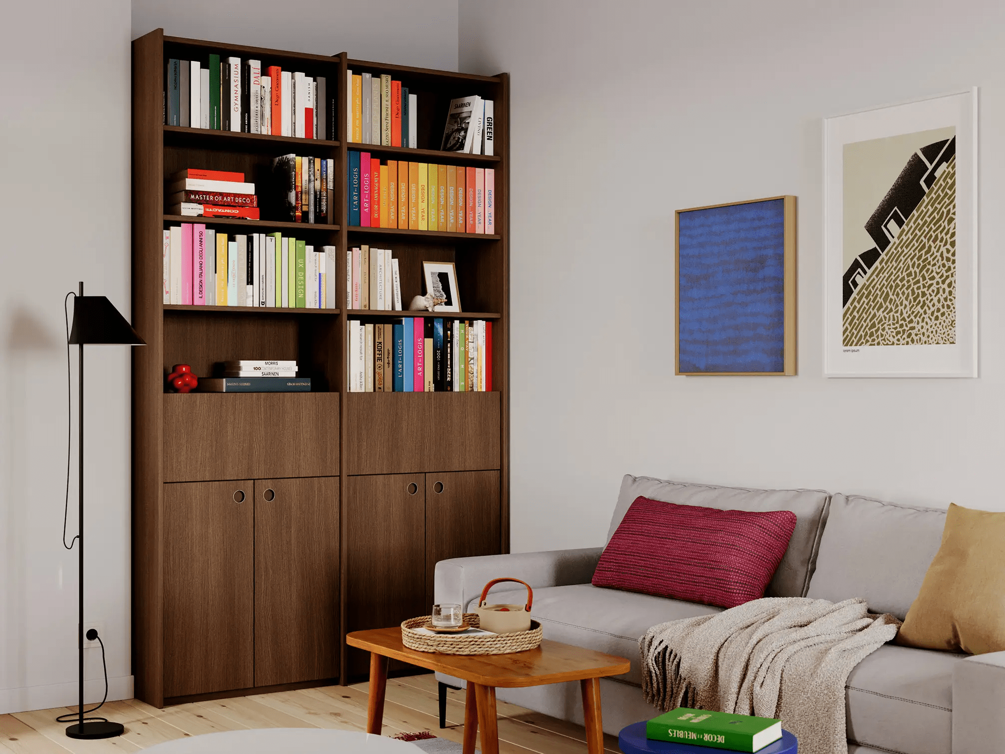 Bookcase in Dark Wood Effect 1