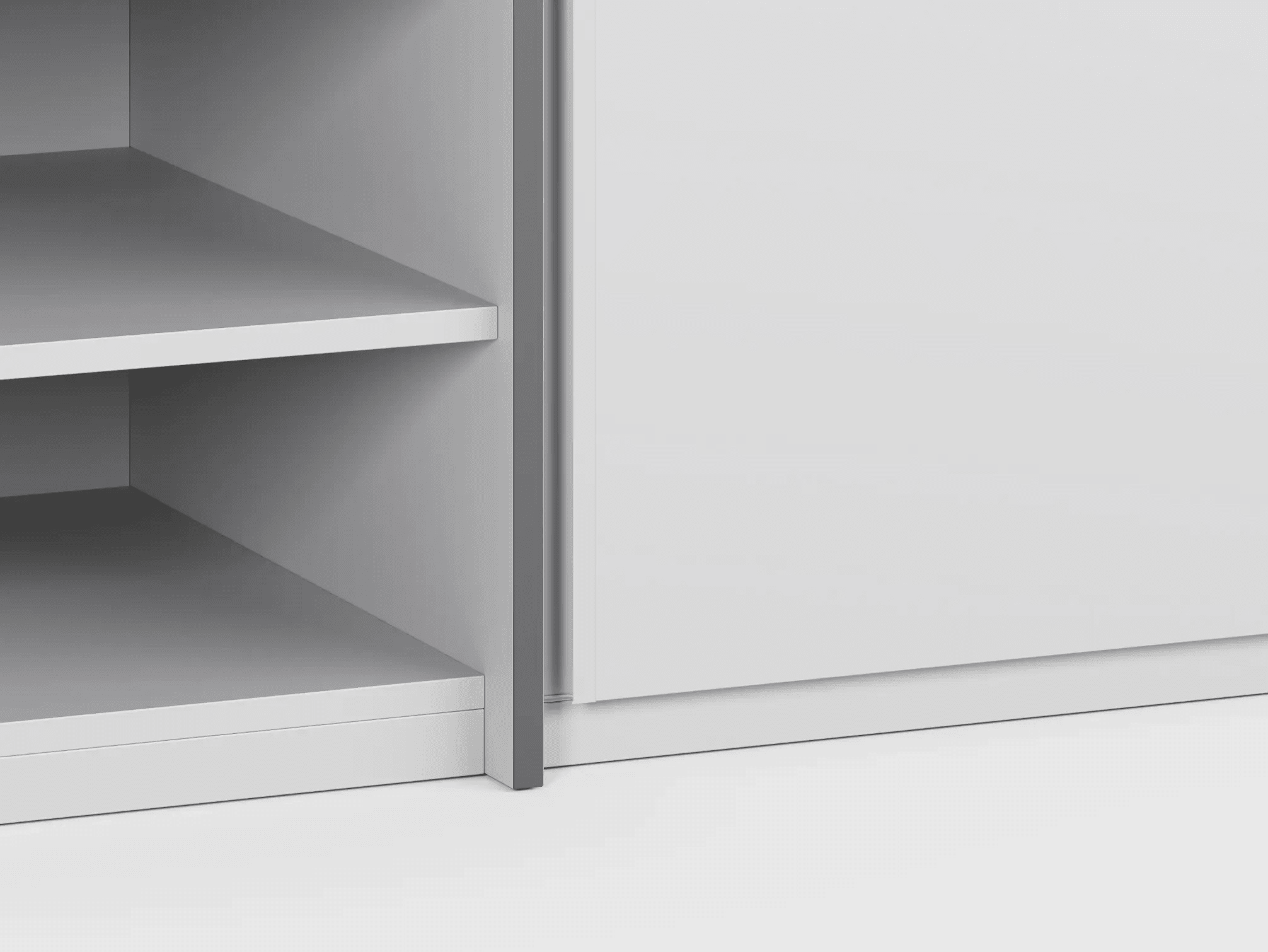 Bookcase in Grey with External Drawers 4