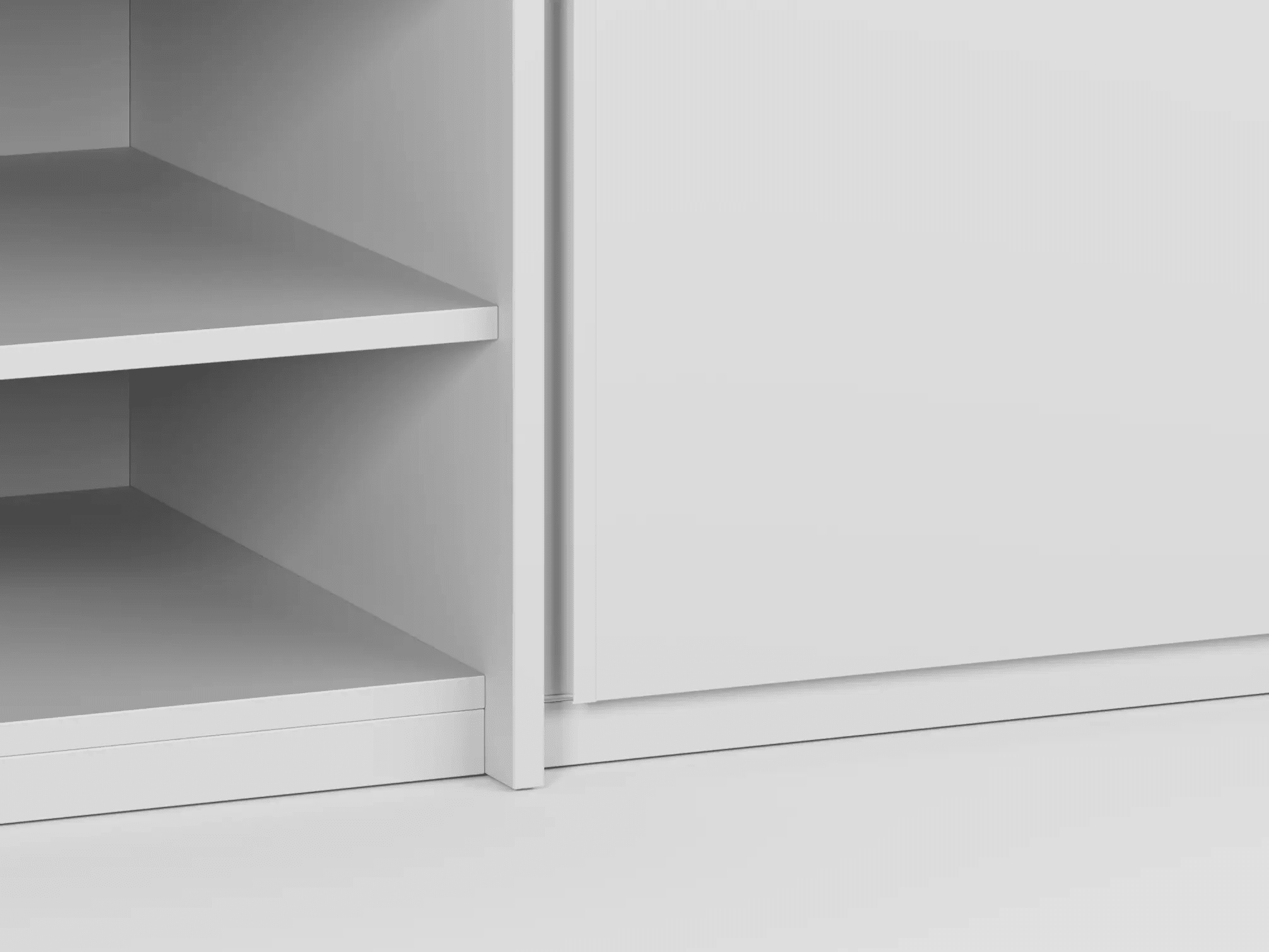 Bookcase in White with External Drawers 4