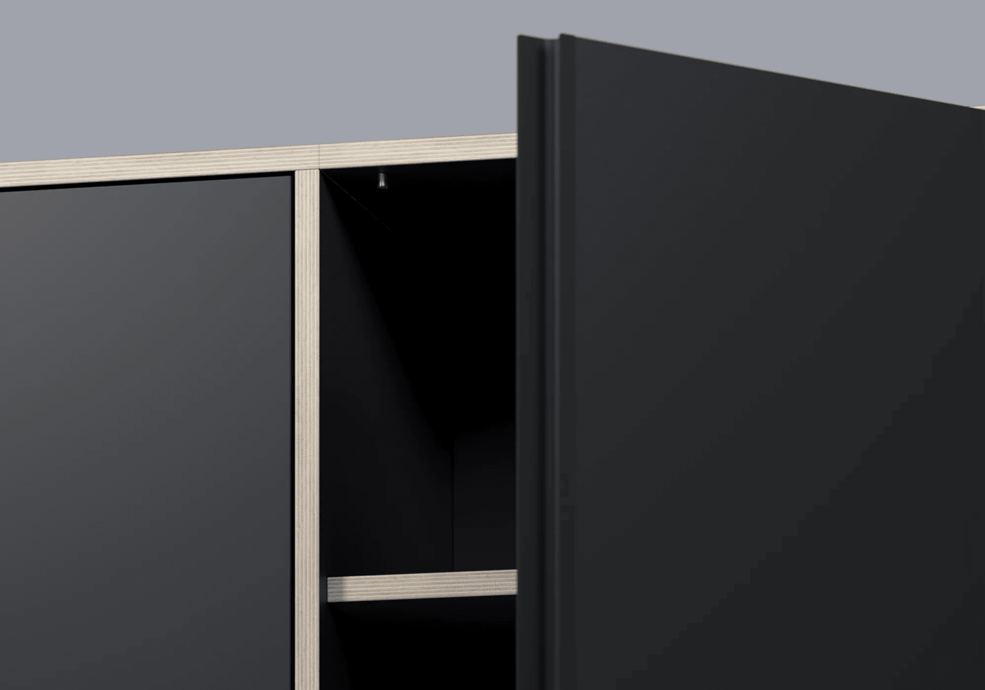 Bookcase in Black with Doors 6