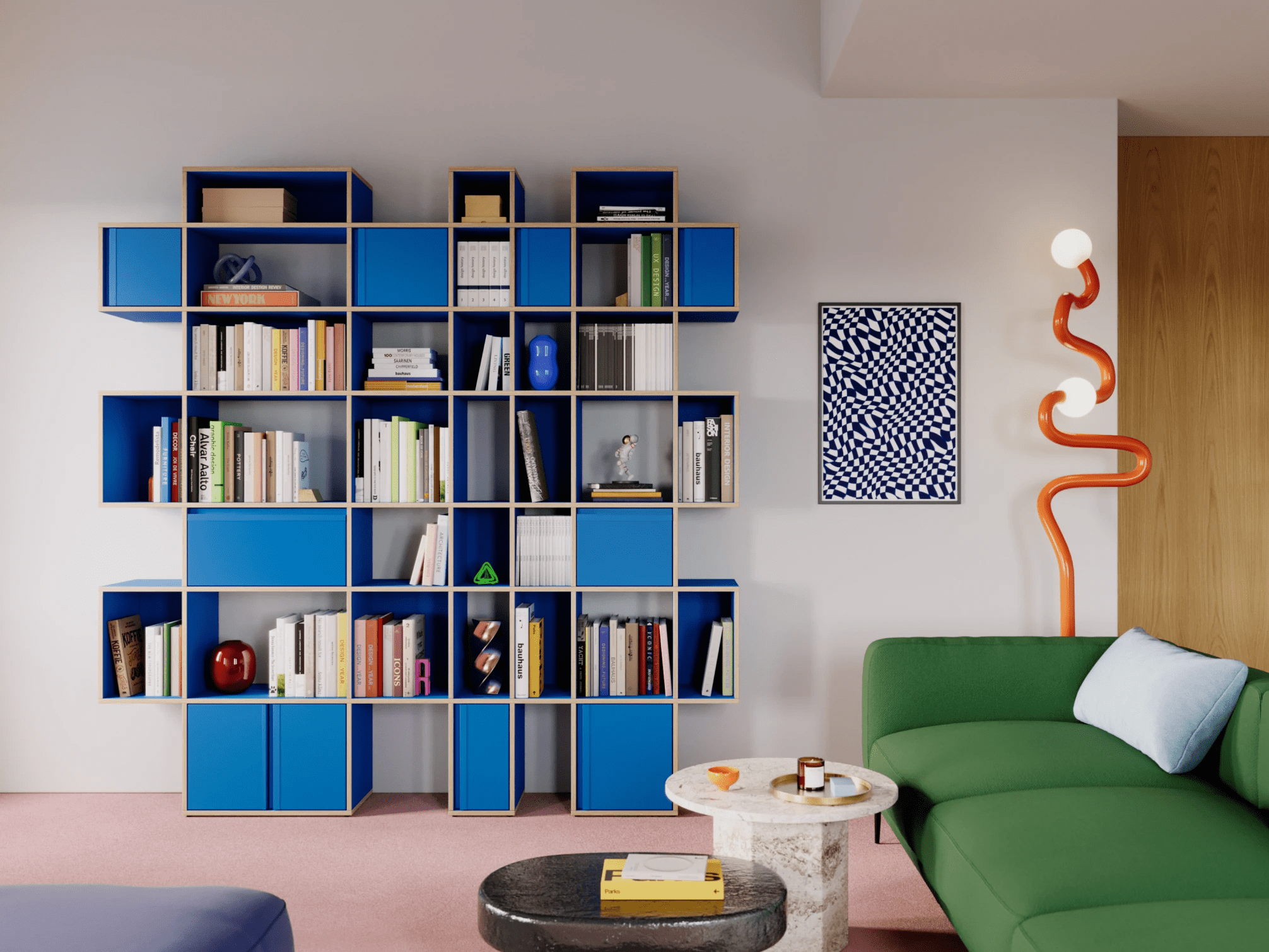 Bücherregal in Blau 1