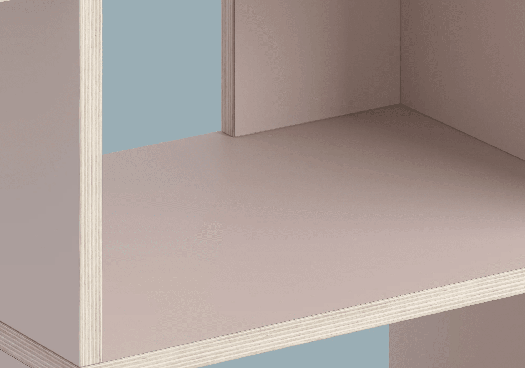 Slank Diepe Oudroze Multiplex Boekenkast met Deuren en Achterwanden multiplex - 100x193x40cm 7