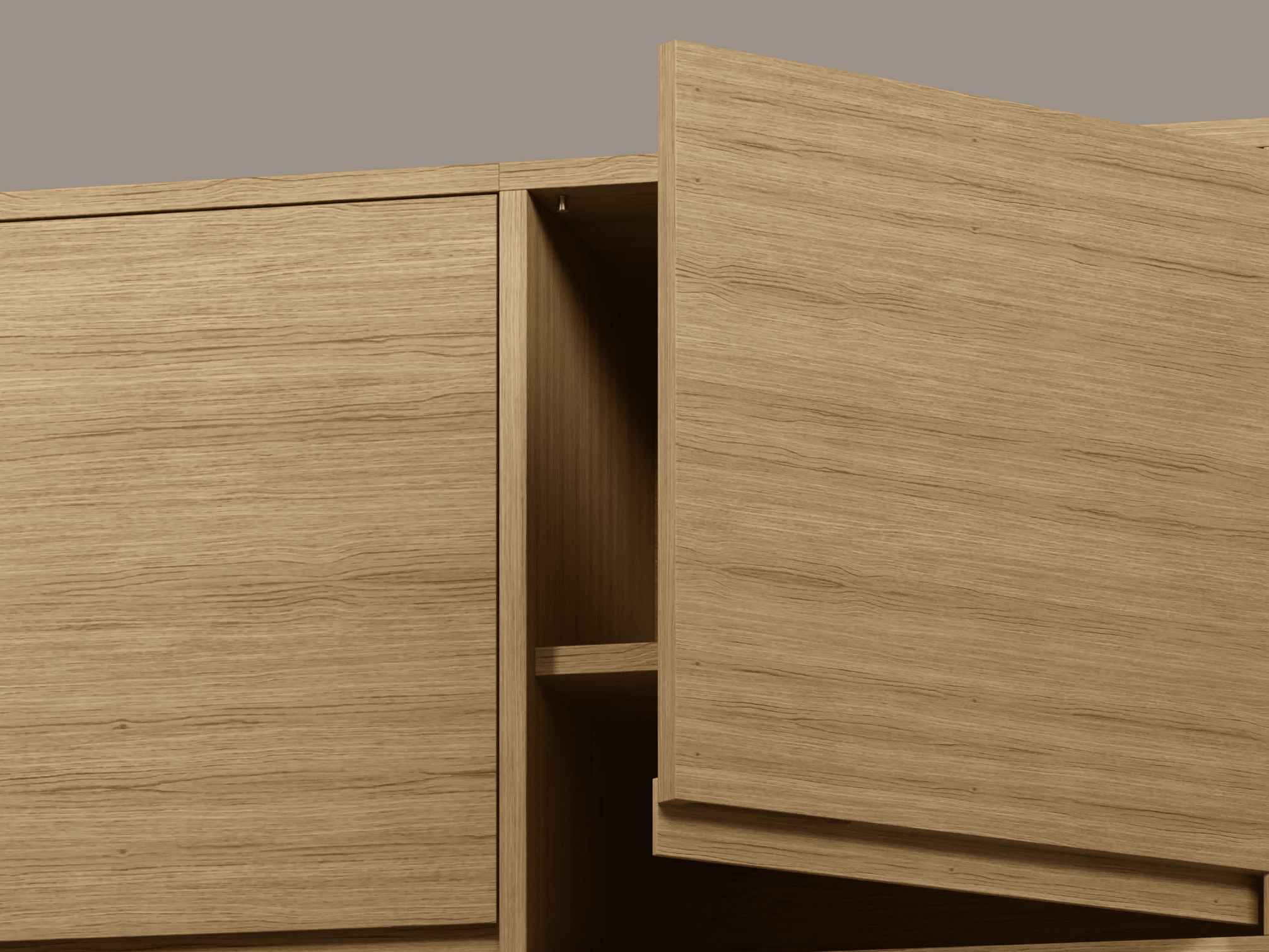Gran Chapa en Roble Librería con Puertas, Cajones y Paneles Traseros chapa de madera - 162x273x32cm 6