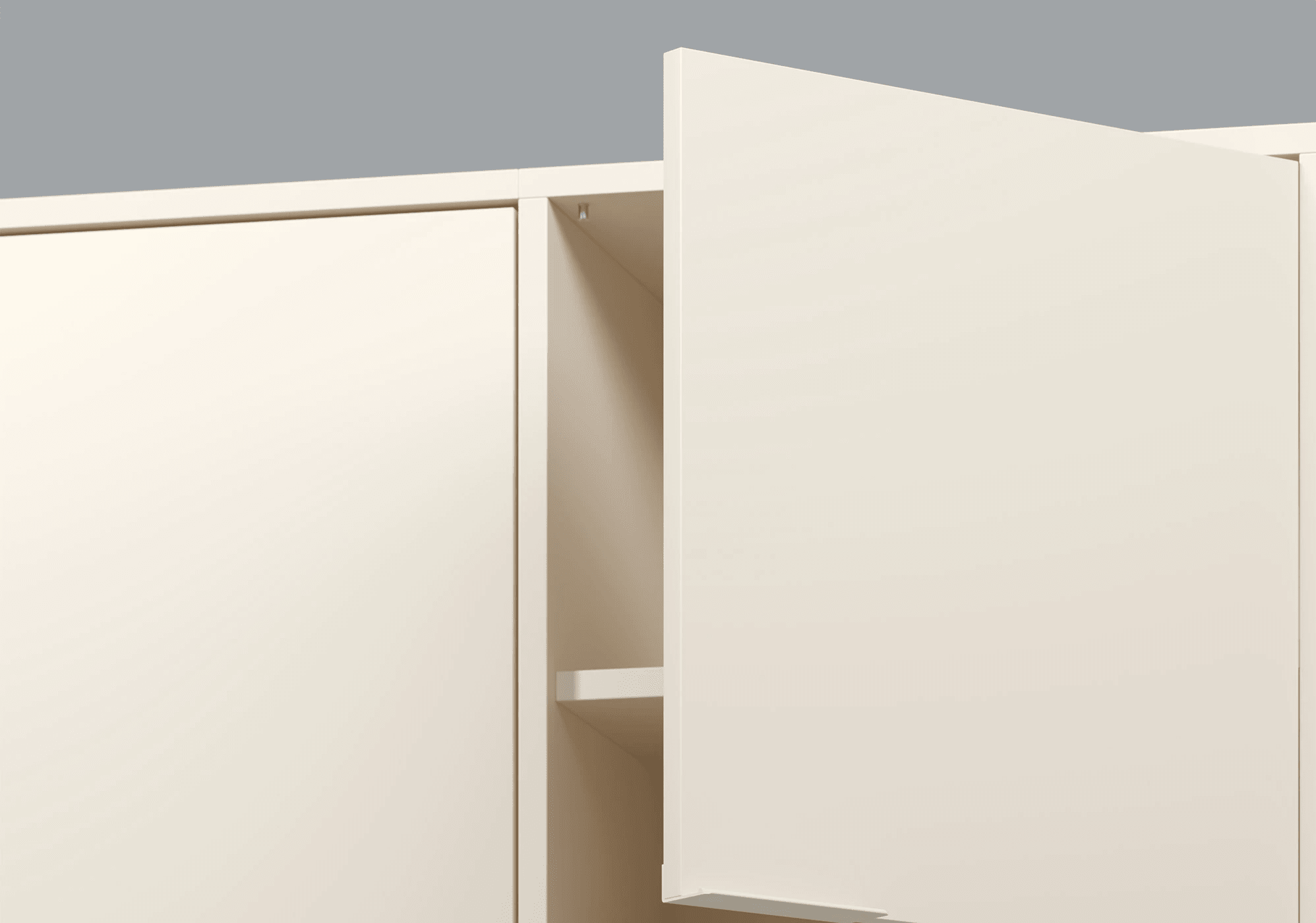 Bibliothèque en Beige Crème avec Portes et Tiroirs - 142x163x32cm 8