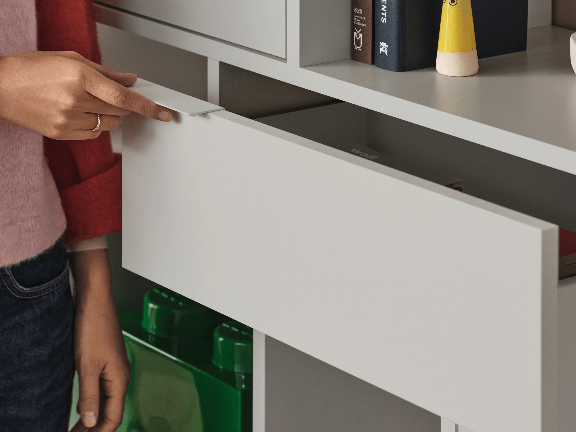 Bookcase in Grey with Doors and Backpanels 3