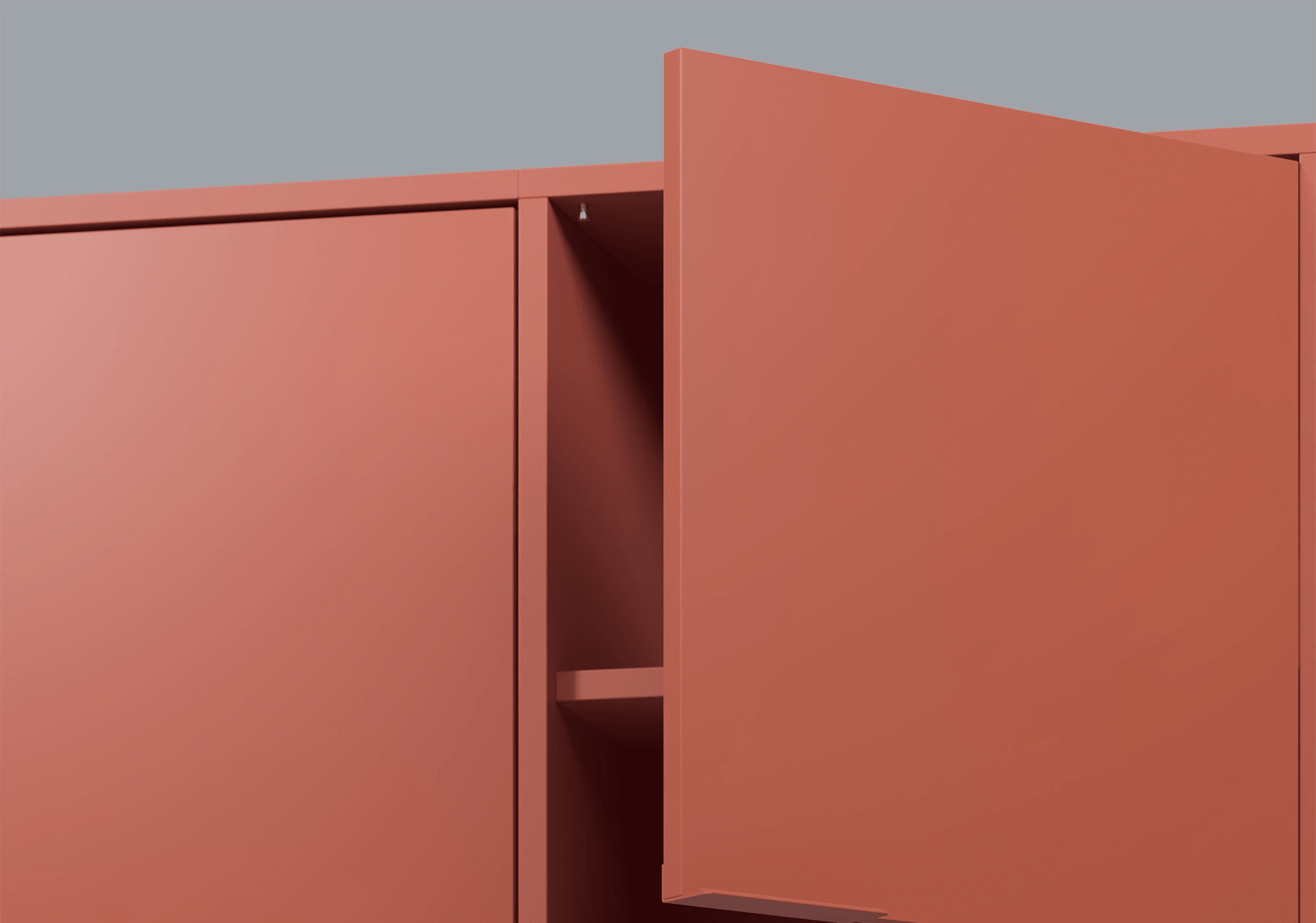 Bookcase in Terracota with Doors and Backpanels 8