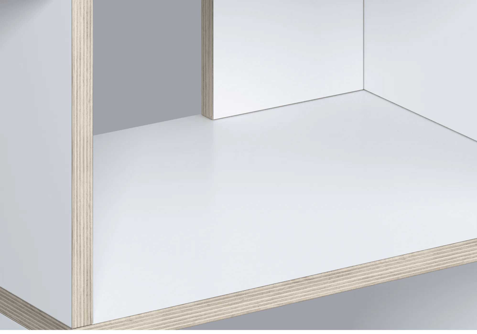 Stor Vit Plywood 3-Lådor Byrå med Bakpaneler plywood - 330x113x40cm 7