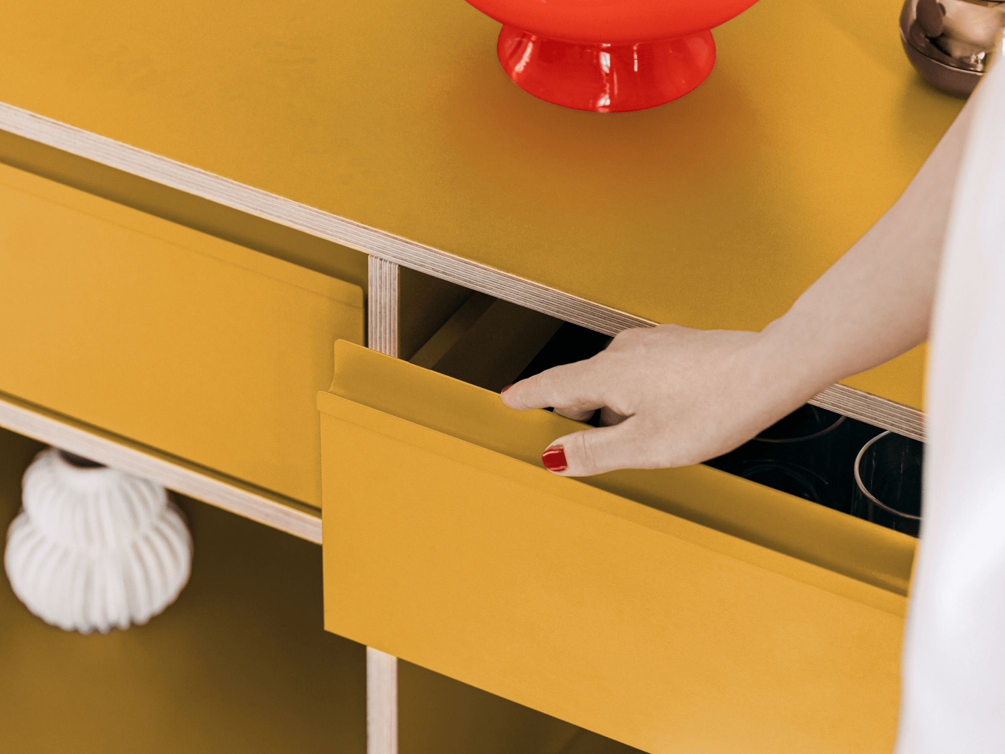 Chest Of Drawers in Yellow with Plinth 3