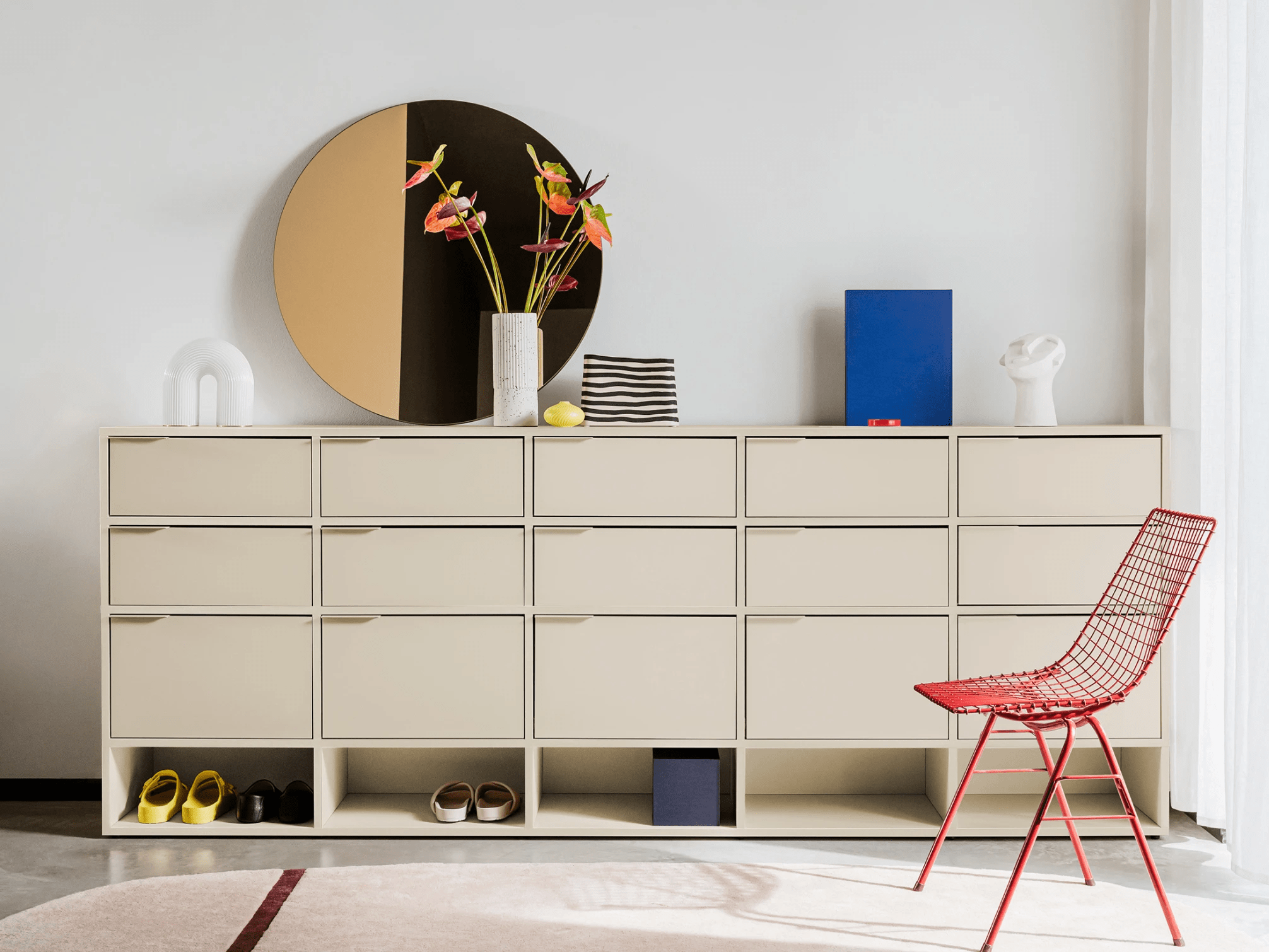 Chest Of Drawers in Beige with Backpanels 2