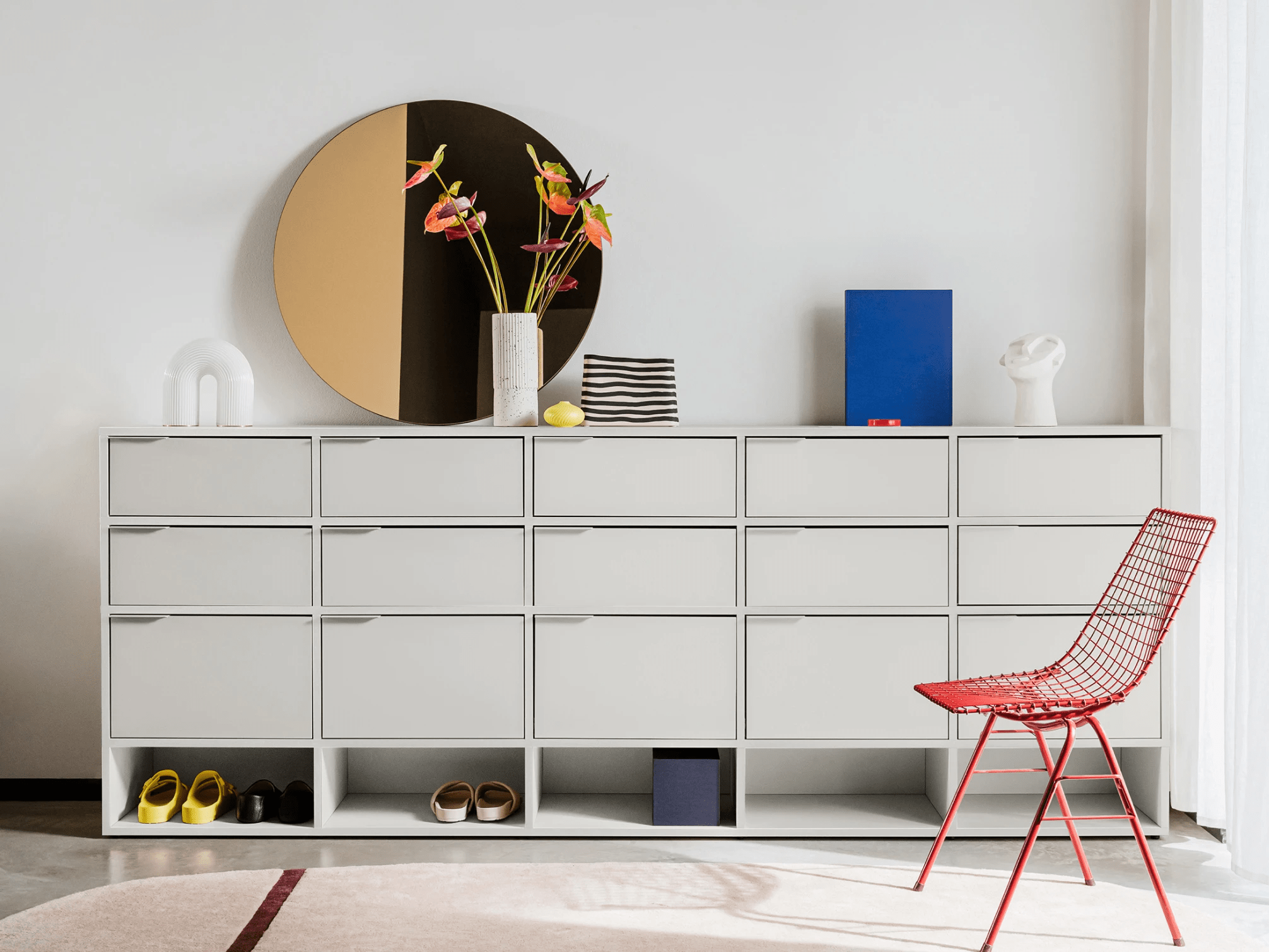 Chest Of Drawers in Grey with Doors and Backpanels 2